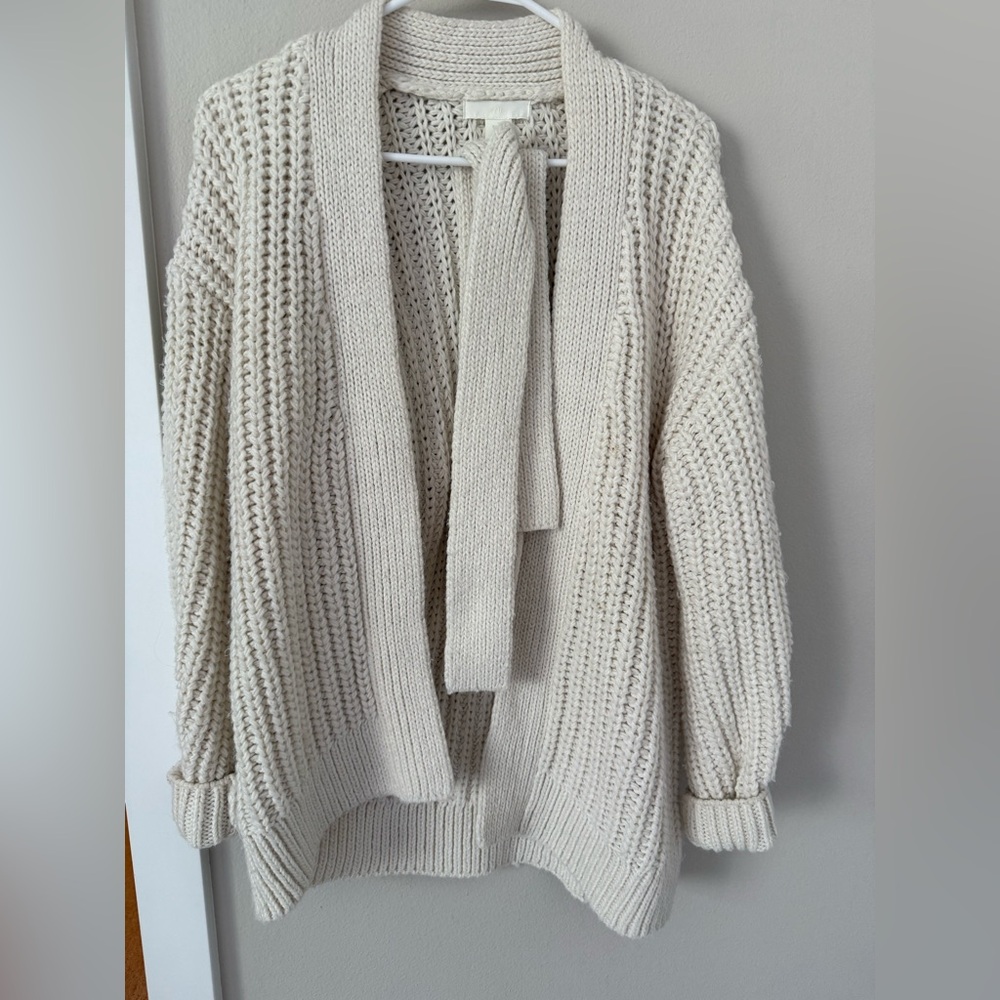 H&M Cream Open-Front Cardigan with belt